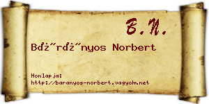 Bárányos Norbert névjegykártya