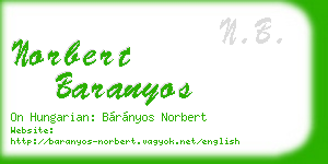 norbert baranyos business card