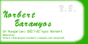 norbert baranyos business card